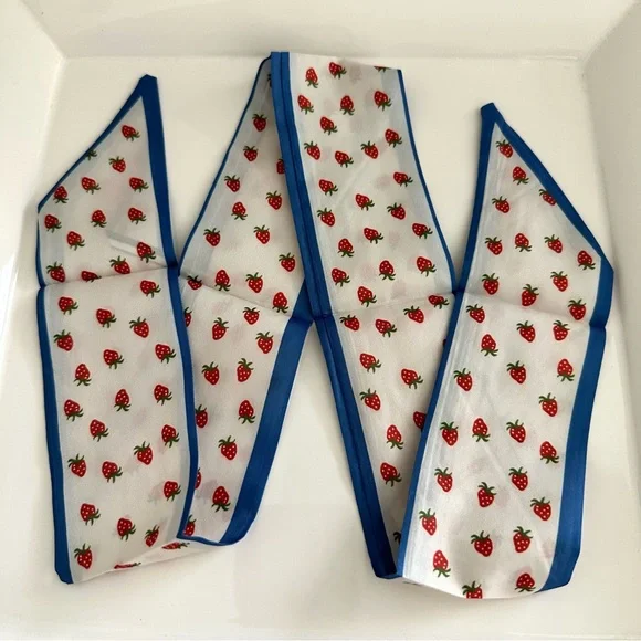 3/$20 Purse Handbag Twilly Scarf Strawberry Print NWOT - Picture 2 of 8